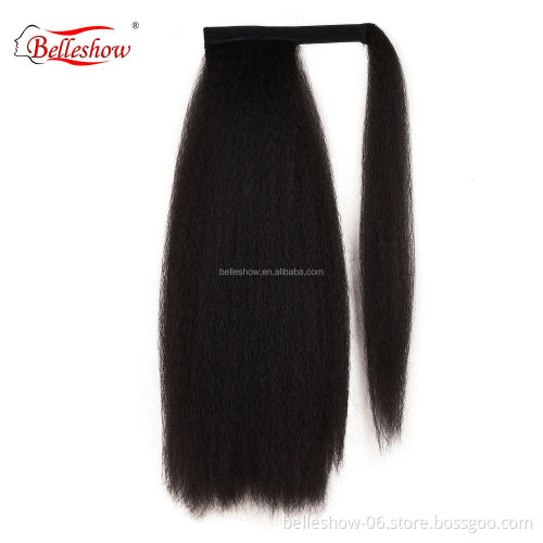 Hot sell Big Jacques pattern fluffy wig ponytail magic paste long hair wig ponytail long curly magic paste wig ponytail